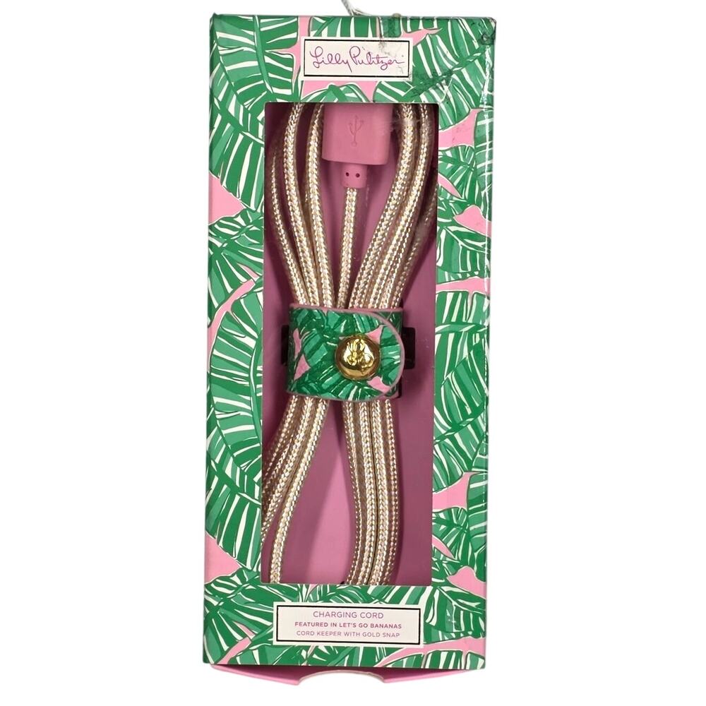 LILLY PULITZER 5FT 8-PIN CHARGING CABLE – LETS GO BANANAS – BRAIDED CORD CABLE
